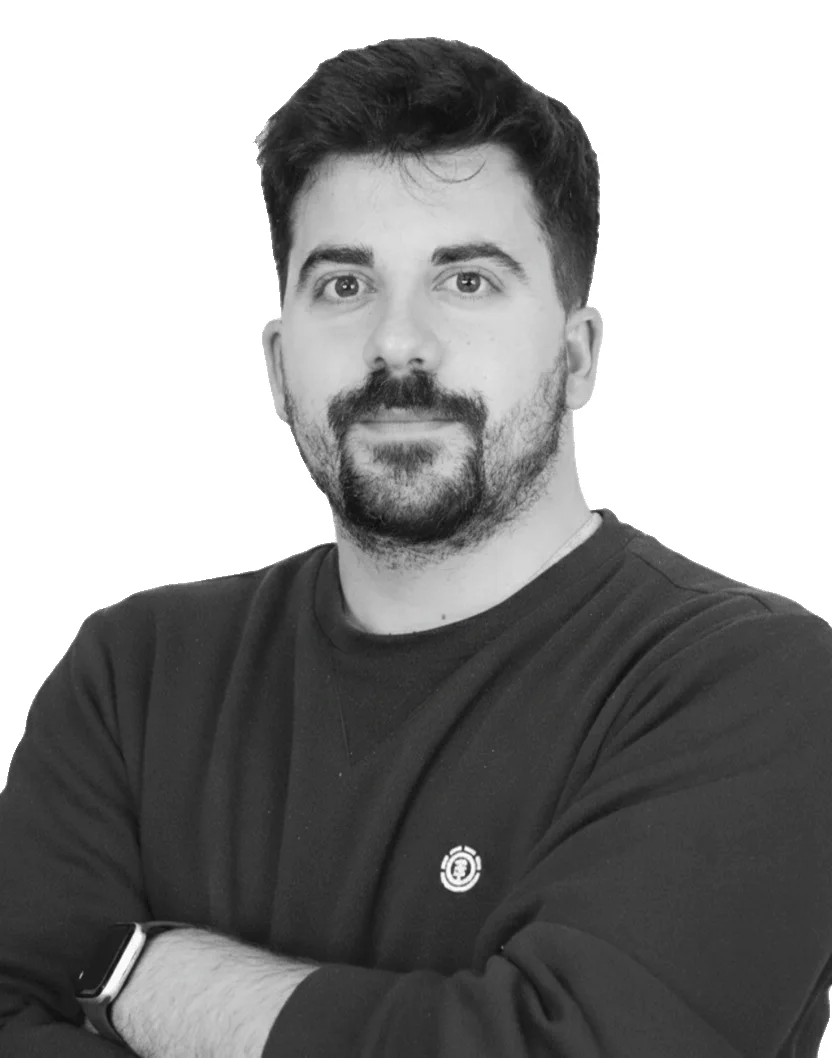 Retrato en blanco y negro de Jaime Gómez